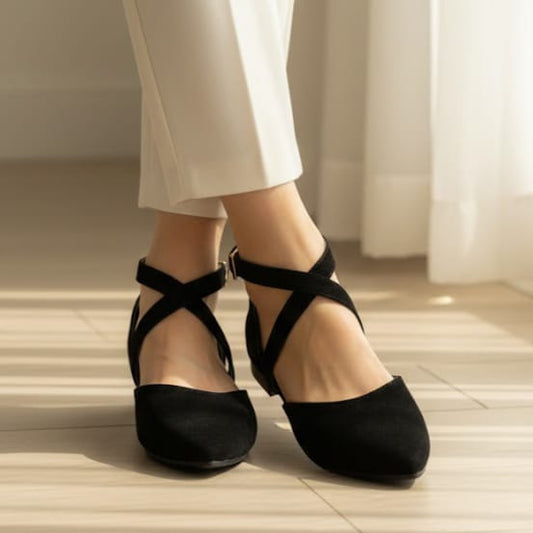 Black Cross Sandal