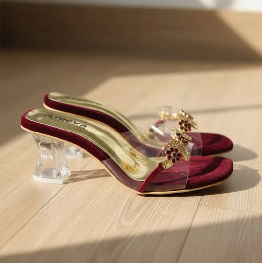 Transparent Velvet Heel